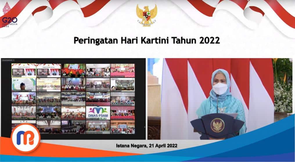 Ibu Negara Iriana dalam Puncak Peringatan Hari Kartini Tahun 2022, di Istana Negara, Jakarta Pusat, Kamis (21/04/2022) pagi