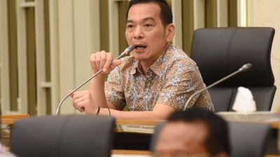 Anggota Komisi IV DPR RI Daniel Johan saat mengikuti rapat kerja. Foto:Arief/rni