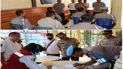 Propam Polsek jajaran Polres Sumenep menjalani test urine