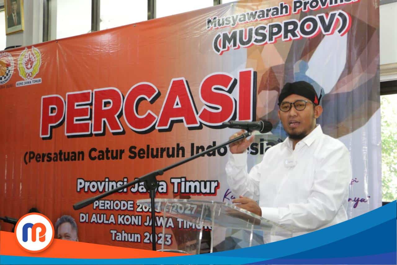 Bupati Sumenep, Achmad Fauzi saat menyampaikan sambutan setelah terpilih Ketua Percasi Jatim Periode 2023-2027 pada Minggu (28/05/2023), (Sumber Foto: Istimewa, 2023).