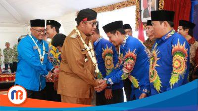 Ketua PC IKAPMII Kabupaten Sumenep periode 2021-2026, Hairullah saat menyampaikan sambutannya pada acara pelantikan yang bertempat di Pendopo Keraton Sumenep (Sumber Foto: Istimewa, 2023).
