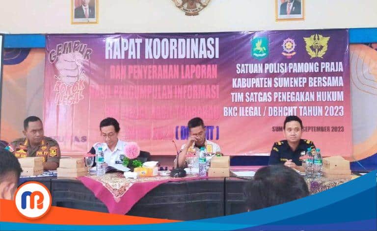 Rapat koordinasi dihadiri oleh Bea Cukai Madura dan seluruh anggota satgas pengumpulan informasi rokok ilegal atau rokok tanpa cukai, yang bertempat di kantor Satpol PP Kabupaten Sumenep, Jawa Timur