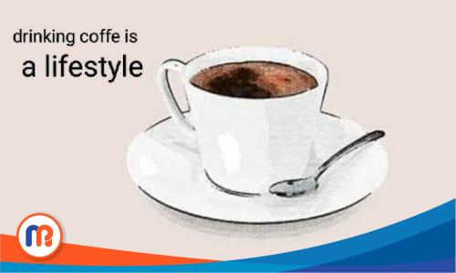 Ilustrasi ngopi sebagai lifestyle masyarakat modern terkini