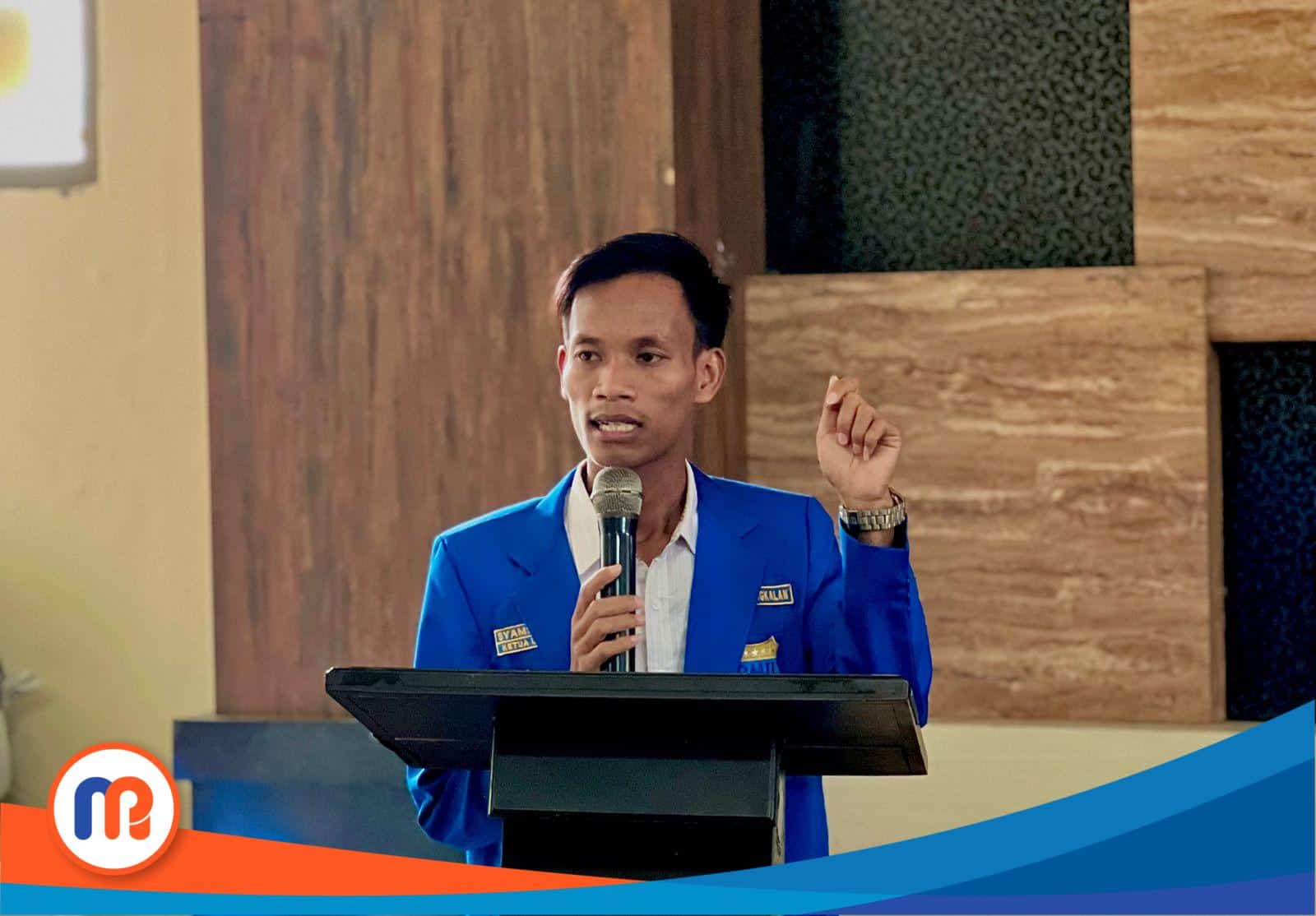 Syamsul Hadi, Ketua PMII Bangkalan saat sambutan