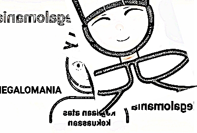 Sketsa gambar ilustrasi megalomania dalam politik, penggila kekuasaan politik yang membawa kehancuran