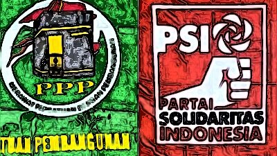 Sketsa bendera PPP dan PSI dalam Pemilu Legislatif DPR RI 2024 mencapai 65,88 persen dari seluruh suara yang masuk pada Senin (4/3/2024), pukul 23.00 WIB