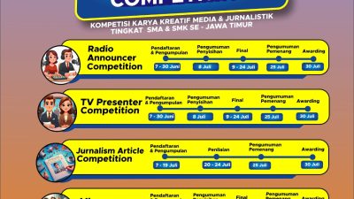 Pamflet kompetisi yang berjudul "The Art Of Media Communication Competition" atau kompetesi karya kreatif media & jurnalistik tingkat SMA dan SMK