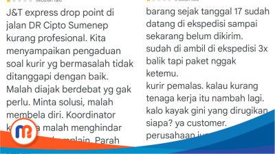 Ketidakpuasan Pelanggan Meluas, Pimpinan J&T Express Sumenep Tak Becus Atasi Masalah Kurir