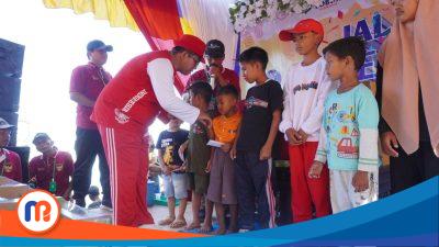 Jalan Sehat Desa Lobuk, Baznas Sumenep Hadir Santuni Anak Yatim