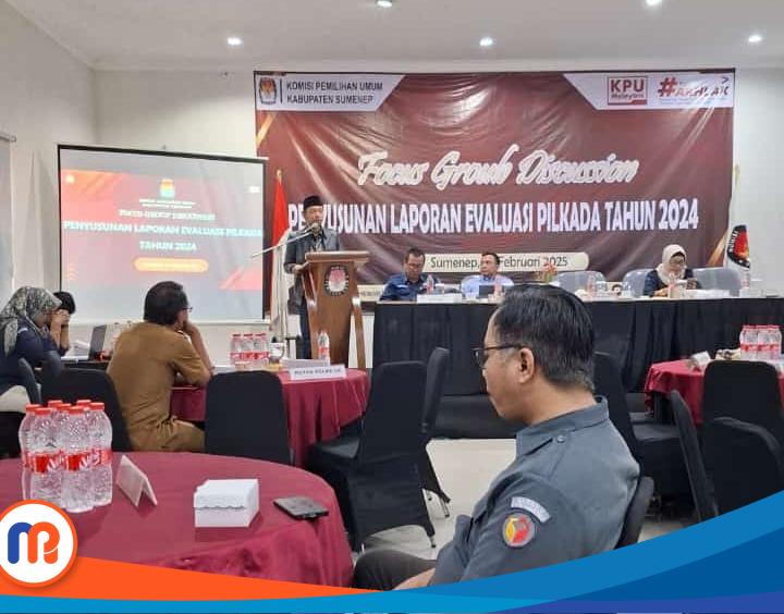 Ketua KPU Sumenep, Nurussyamsi, saat memberikan sambutan pada Focus Group Discussion (FGD), Selasa (25/02/2025)