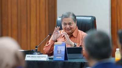 Menko Bidang Perekonomian, Airlangga Hartarto, saat menerima kunjungan Delegasi European Union - ASEAN Business Council (EU-ABC) di Jakarta, Rabu (05/02/2025)