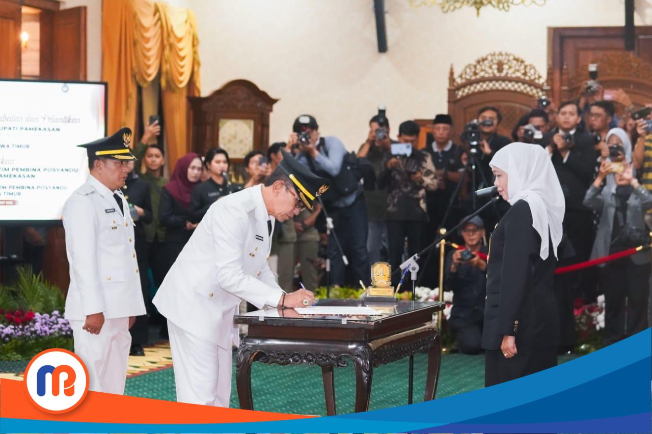 Pelantikan Bupati dan Wakil Bupati Kabupaten Pamekasan, Kholilurrahman-Sukriyanto, oleh Ibu Dr. H.C. Ua. Hj. Khofifah Indar Parawansa