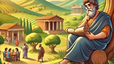 Ilustrasi orang bijak, mengimplementasikan kebijaksanaan dan etika dalam karya "Moralia" Plutarkhos