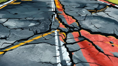 Ilustrasi diantara kondisi jalan di Kabupaten Sampang, Madura, Jawa Timur, pada tahun 2023