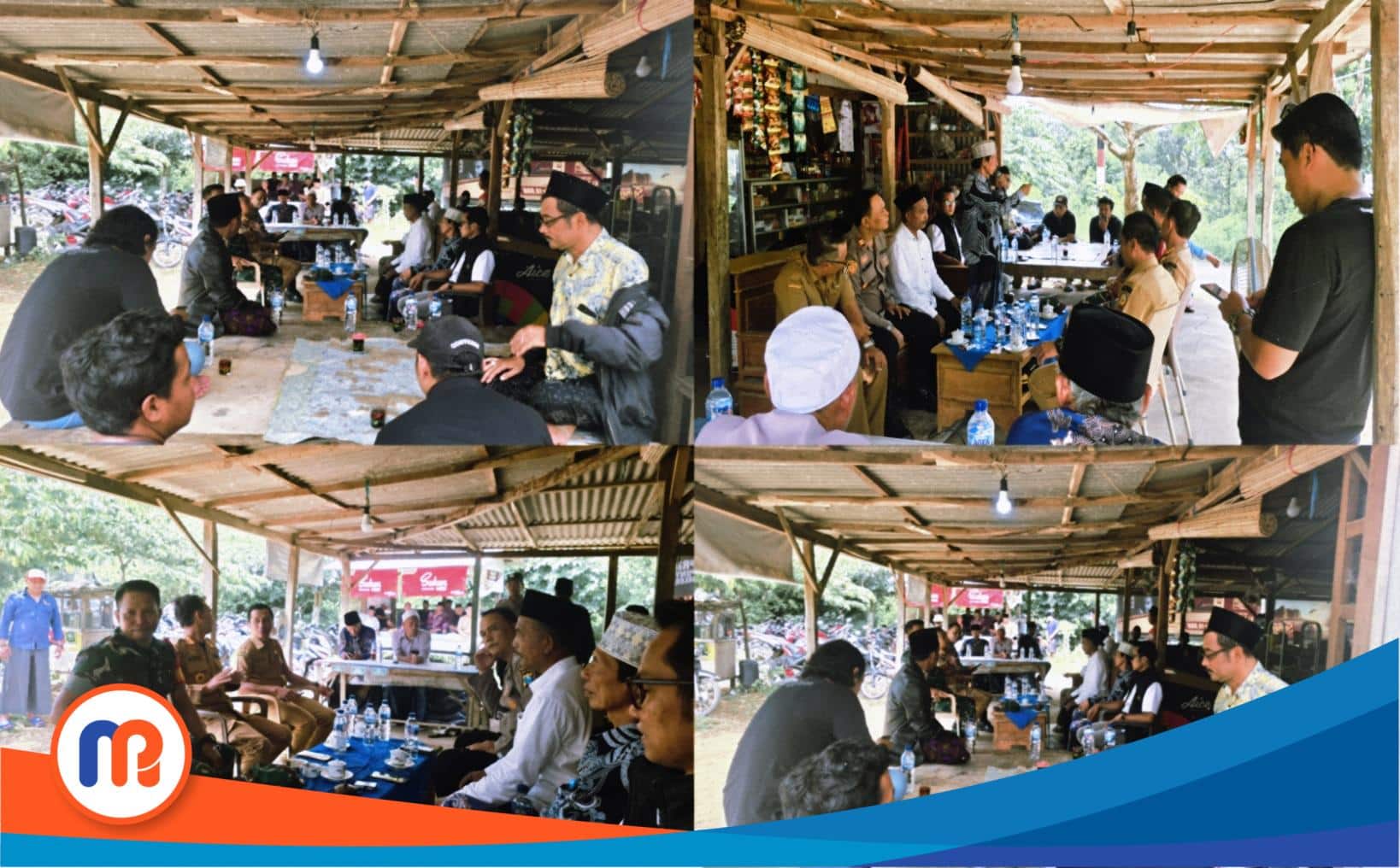 Camat Klampis, Kadis DLH, Forkopimcam Klampis, Kades Bragang, dan warga setempat saat menggelar mediasi terkait penempatan TPAS di Dusun Tanggungan, Desa Bragang, Klampis di warung kopi kecil di Dusun Tanggungan