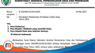 Desa Terlambat Isi Data Indeks Desa Tahun 2025 Terancam tak Dapat Dana Desa 2026