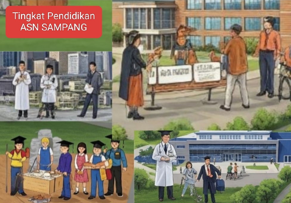 Ilustrasi perkembangan jumlah dan tingkat pendidikan Aparatur Sipil Negara (ASN) Pemerintah Kabupaten (Pemkab) Sampang, Madura, Jawa Timur (Jatim), pada tahun 2023-2024